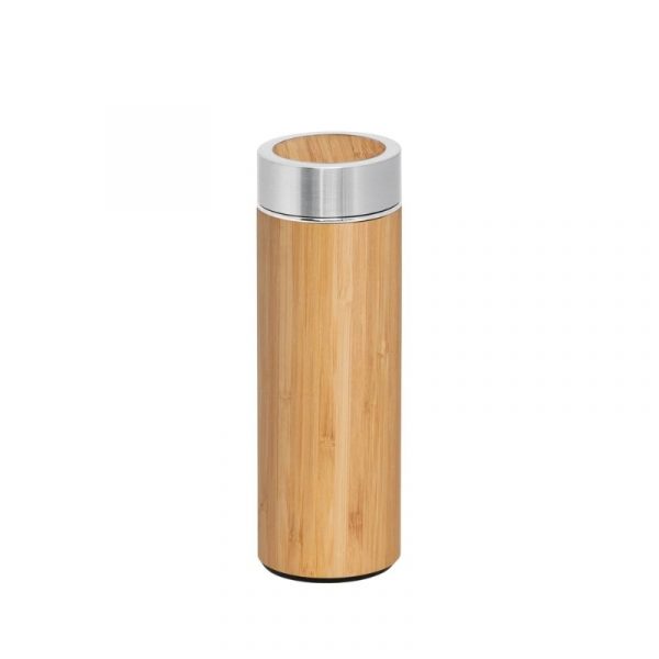 Thermos personnalisé en bambou avec infuseur à thé - Menth'Allo