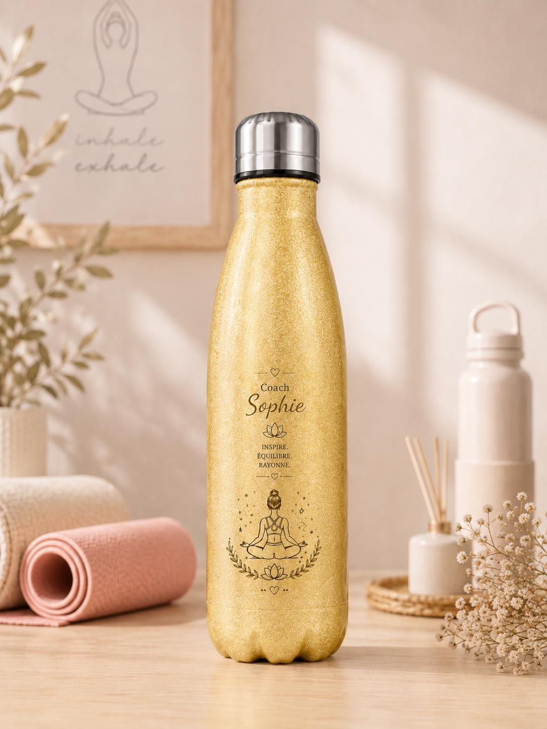 Gourde à paillettes isotherme double paroi personnalisable