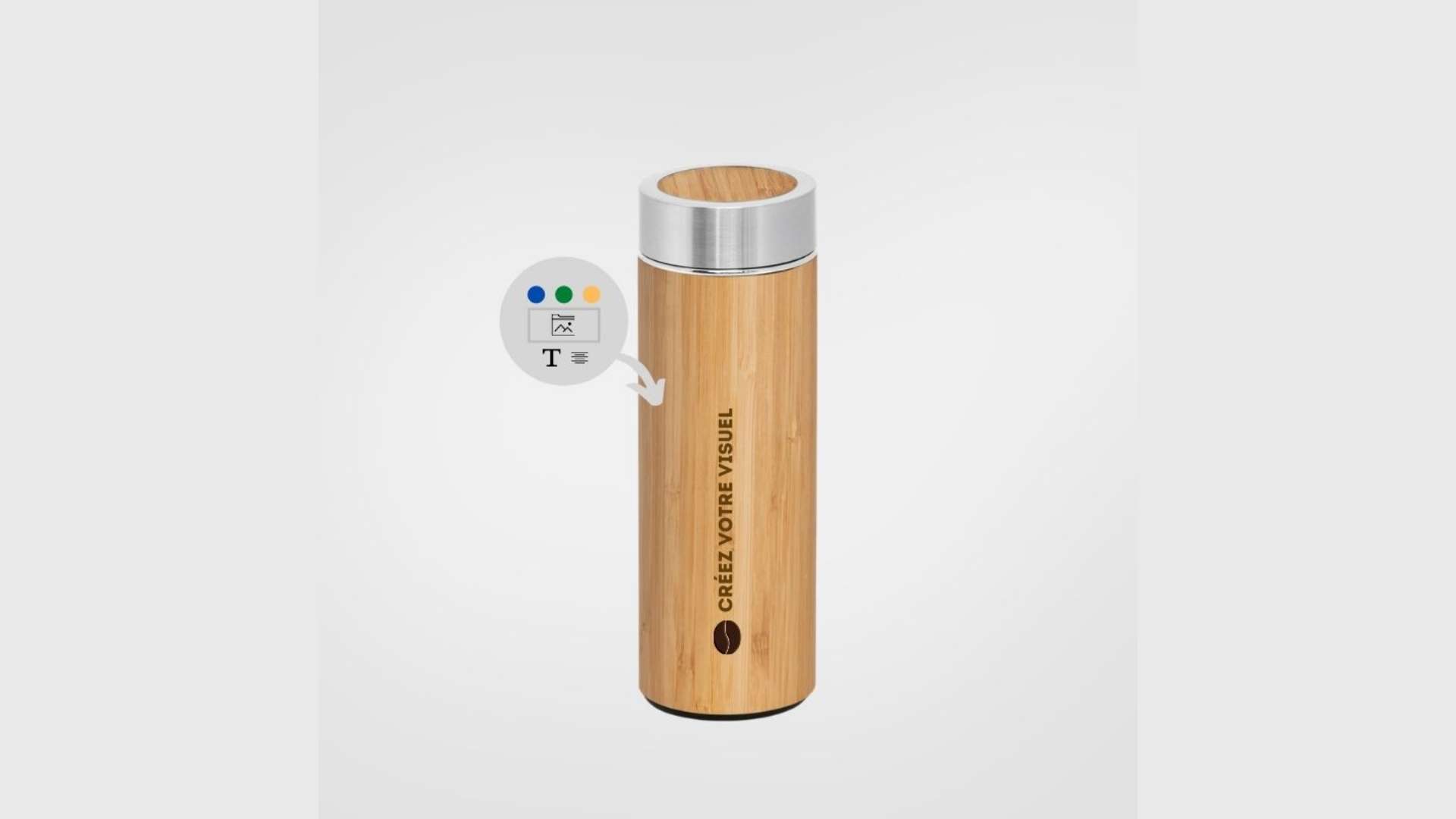 Le thermos personnalisé en bambou - Menthallo - Agence de communication et publicité à Marmande - Vente de produits personnalisables